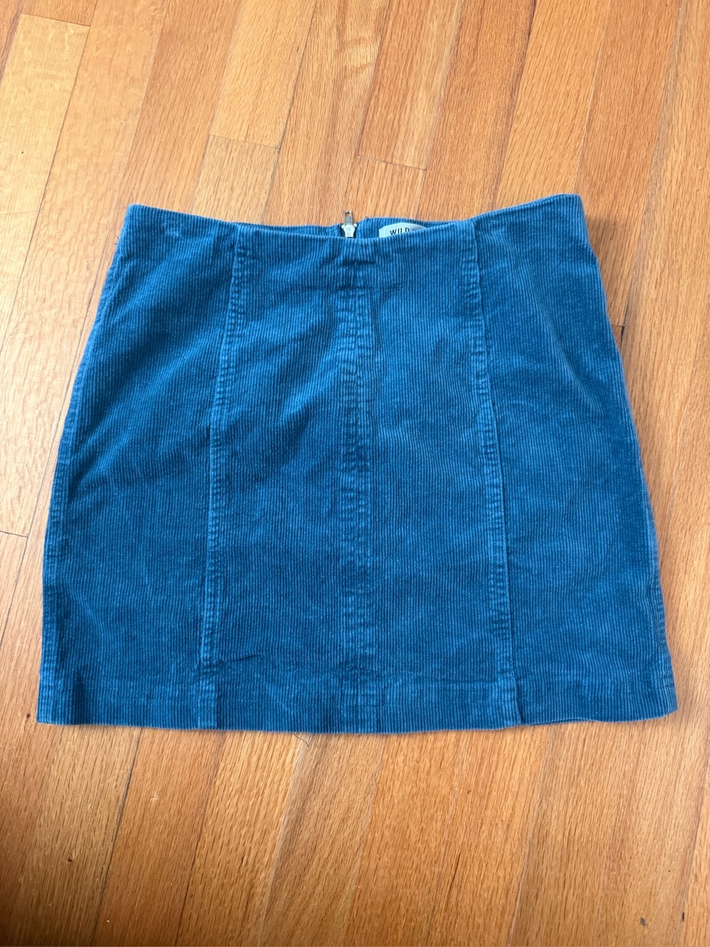 Wild Honey Teal Corduroy Mini Skirt